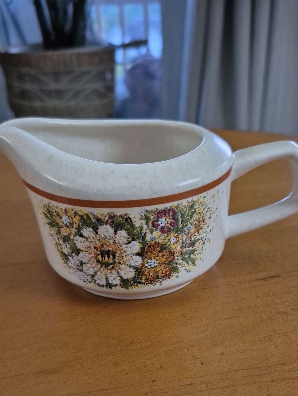 Vintage Lenox Temper-ware Floral Ceramic Creamer Jug - Speckled